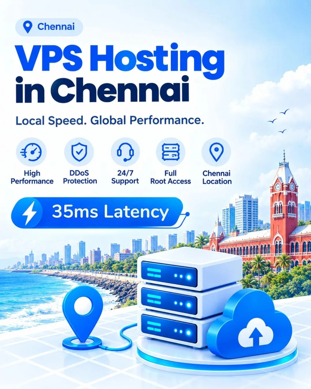 VyomCloud VPS Hosting in Chennai server dashboard