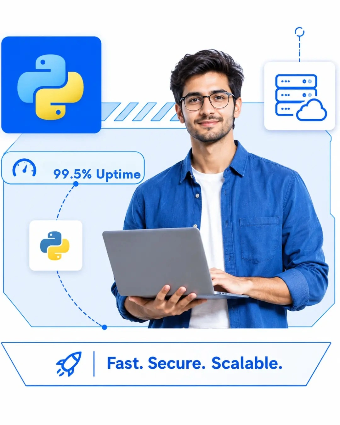 VyomCloud Python hosting server dashboard