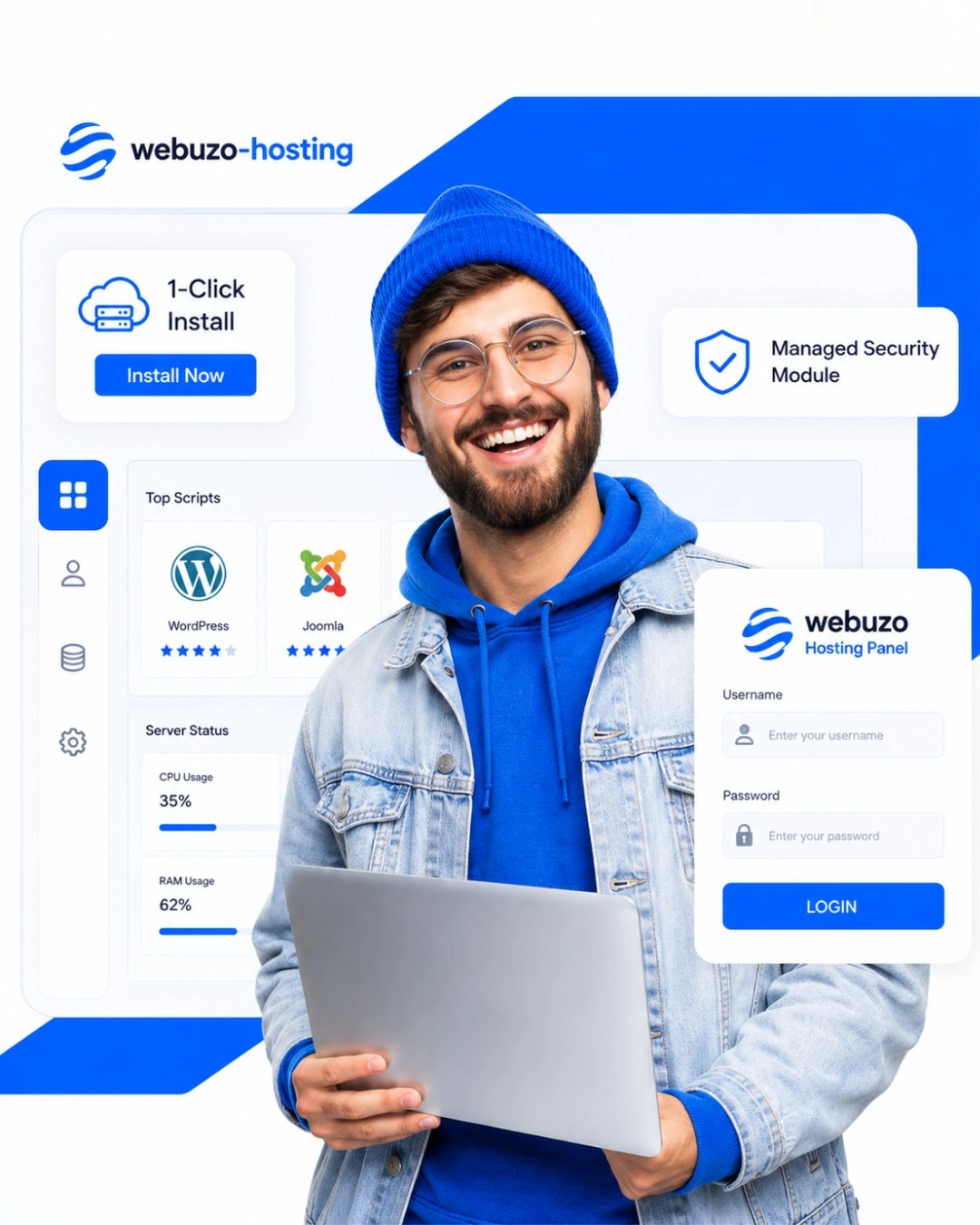 VyomCloud Webuzo VPS hosting control panel