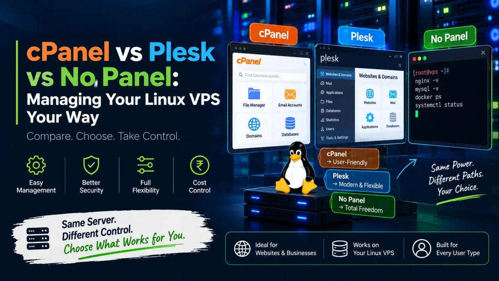 cPanel vs Plesk vs No Panel Managing Your Linux VPS Your Way